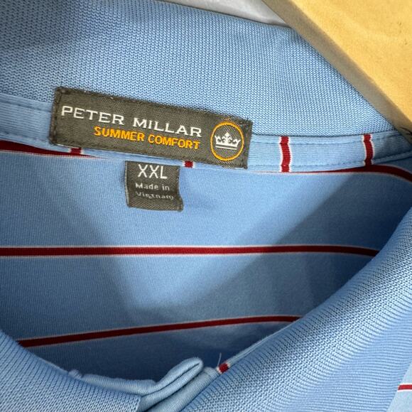 Peter Millar Summer Comfort Mens XXL Striped Golf Polo Shirt Performance Sz. XXL - Picture 5 of 6